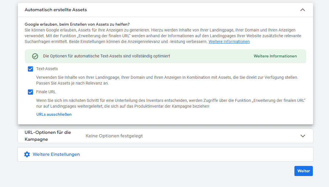 Automatisch erstellte Assets Automatisch erstellte Assets