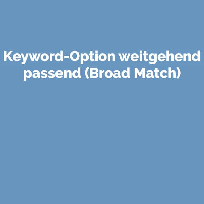 Keyword-Option weitgehend passend | Blog | perfecttraffic.de
