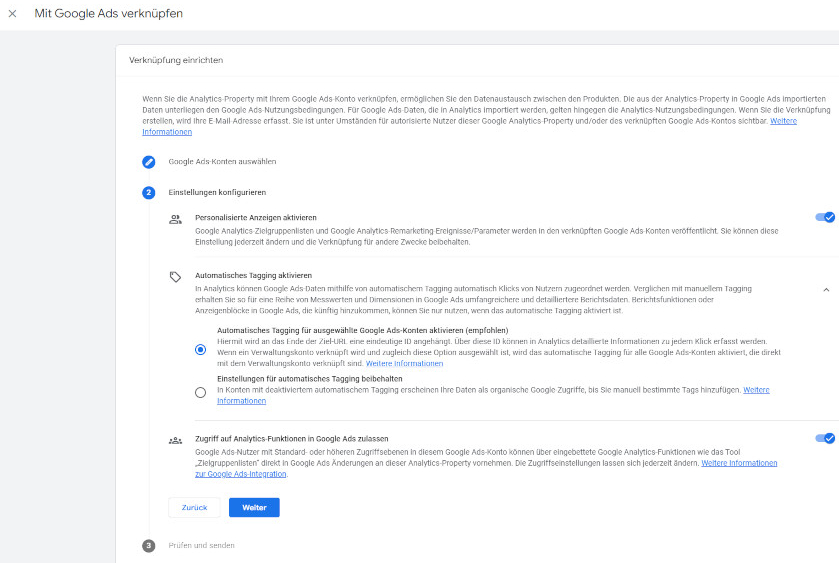 Verknüpfung von GA4 mit Google Ads