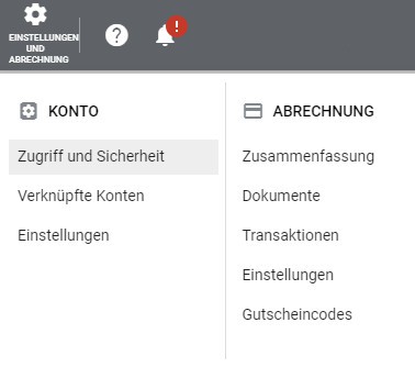 Google Ads Konto Zugriff + Sicherheit