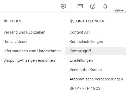 Google Merchant Center Einstellungen