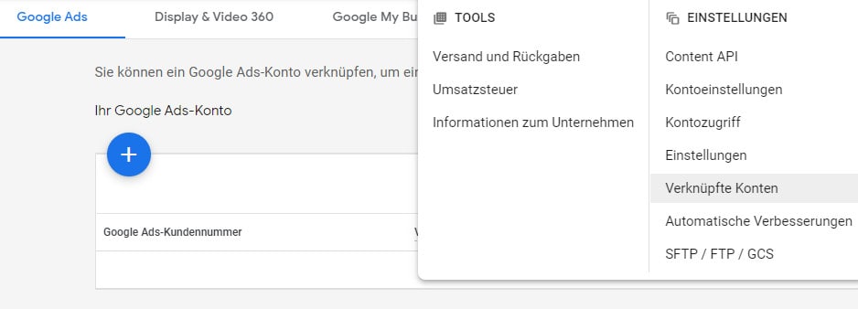 Merchant Center mit Google Ads verknüpfen