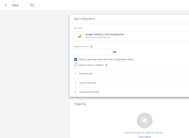 GA4 Tag im Google Tag Manager