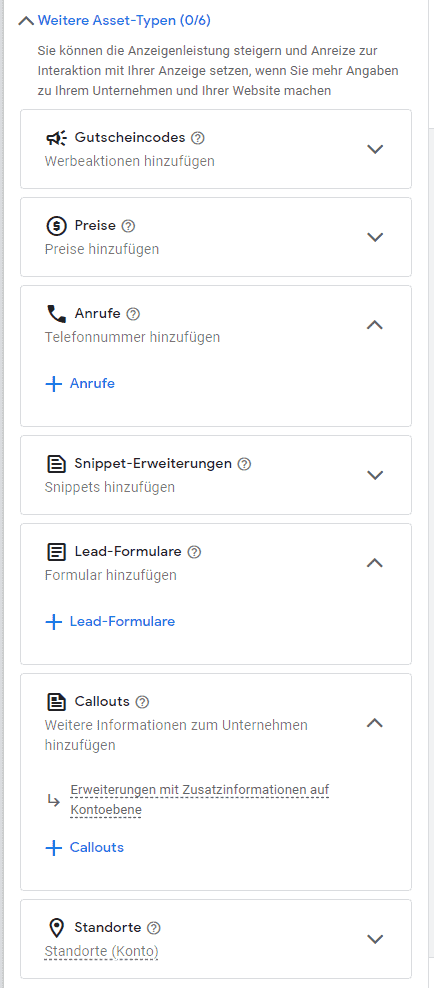 Weitere Asset-Typen Weitere Asset-Typen